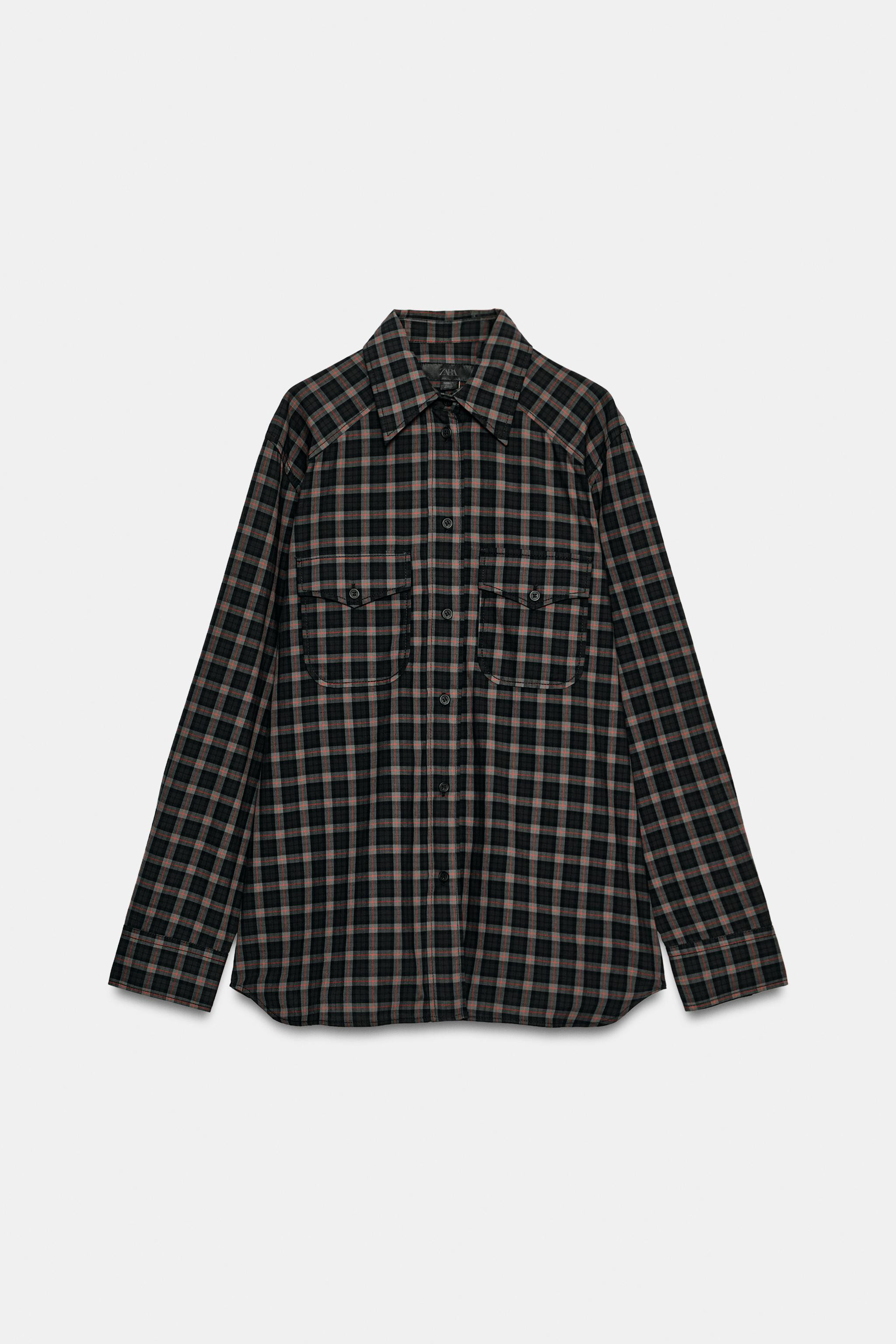 OVERSIZE CHECK POPLIN SHIRT | Zara UK
