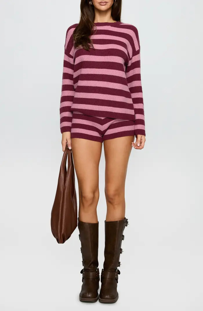 Whole New World Stripe Knit Sweater & Shorts Set | Nordstrom