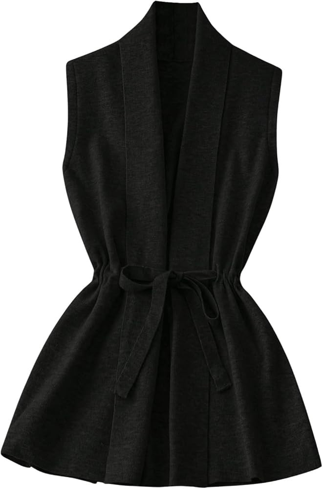 GORGLITTER Women's Sleeveless Long Cardigan Sweaters Vest Dressy Fall Casual Open Tie Front Light... | Amazon (US)