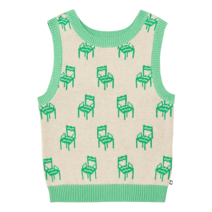 Oeuf NYC Pull Sans Manches Maille Imprimé Chaise | Vert Menthe | Smallable