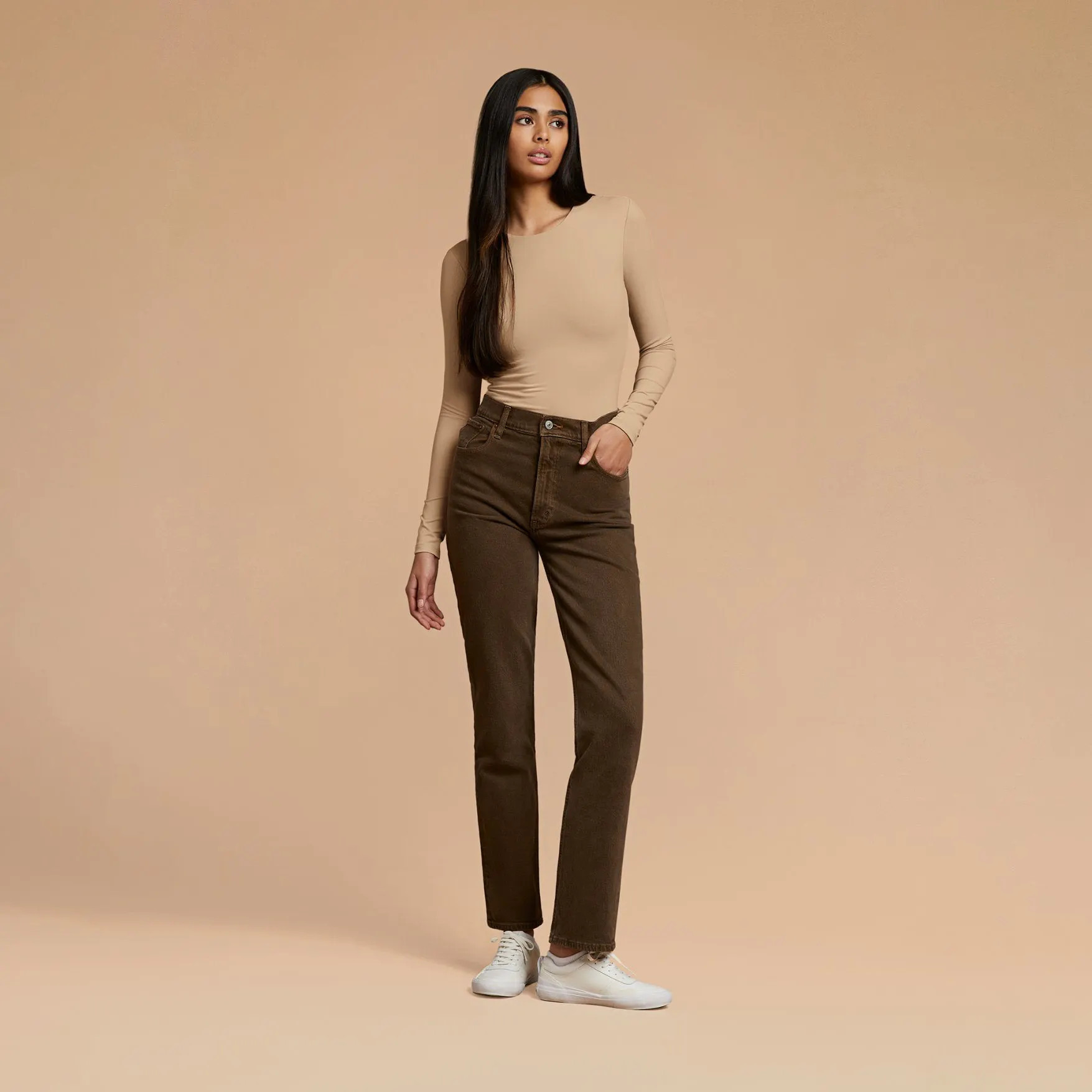 Women's Seamless Long Sleeve Shirt - Oat - nuuds | nuuds