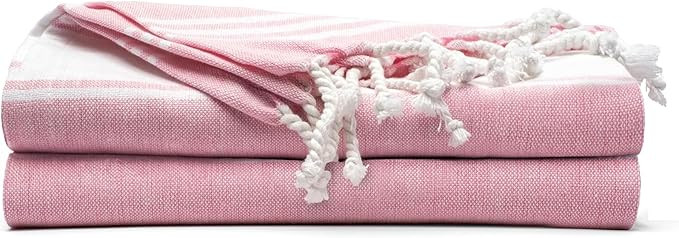 Salt Earth Cotton Turkish Beach Towel, Bath Towels Set of 2 Large, Quick Dry Towel for Shower, Li... | Amazon (US)