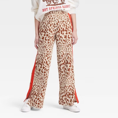 Women's Leopard Print Graphic Lounge Pants - Brown S | Target