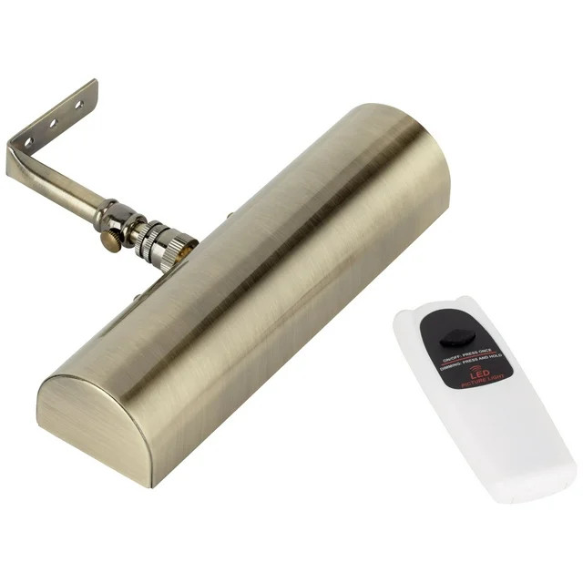 Slimline Brass 8" Wide Cordless Battery Powered LED Picture Light | Walmart (US)