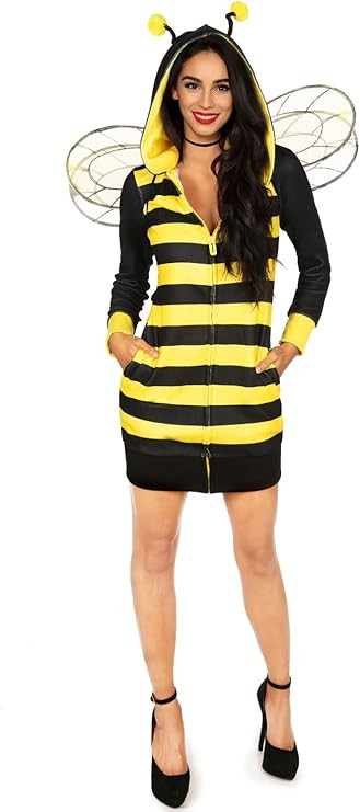 Amazon.com: Tipsy Elves’ Women's Queen Bee Costume Dress - Black and Yellow Insect Halloween Ou... | Amazon (US)