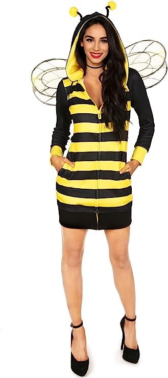 Amazon.com: Tipsy Elves’ Women's Queen Bee Costume Dress - Black and Yellow Insect Halloween Ou... | Amazon (US)
