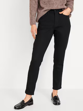 High-Waisted OG Straight Built-In Warm Ankle Jeans for Women | Old Navy (US)
