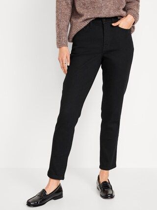 High-Waisted Built-In Warm OG Straight Ankle Jeans for Women | Old Navy (US)