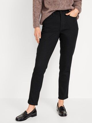 High-Waisted OG Straight Built-In Warm Ankle Jeans for Women | Old Navy (US)