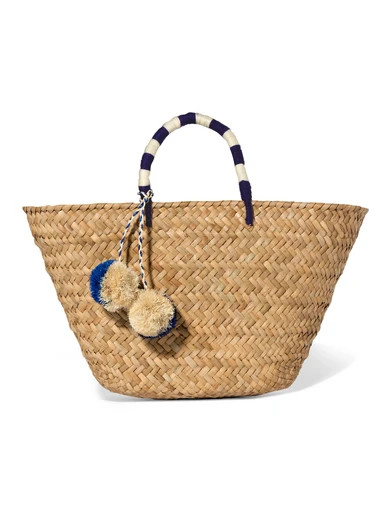 Kayu - St Tropez Pompom-embellished Woven Straw Tote - Beige | NET-A-PORTER (US)