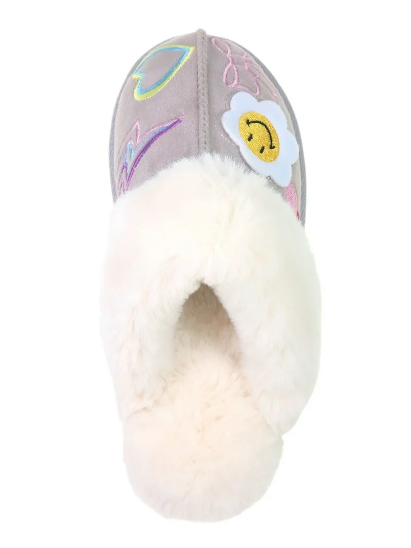 Wonder Nation Girls Scuff Slippers With Faux Fur Trim | Walmart (US)