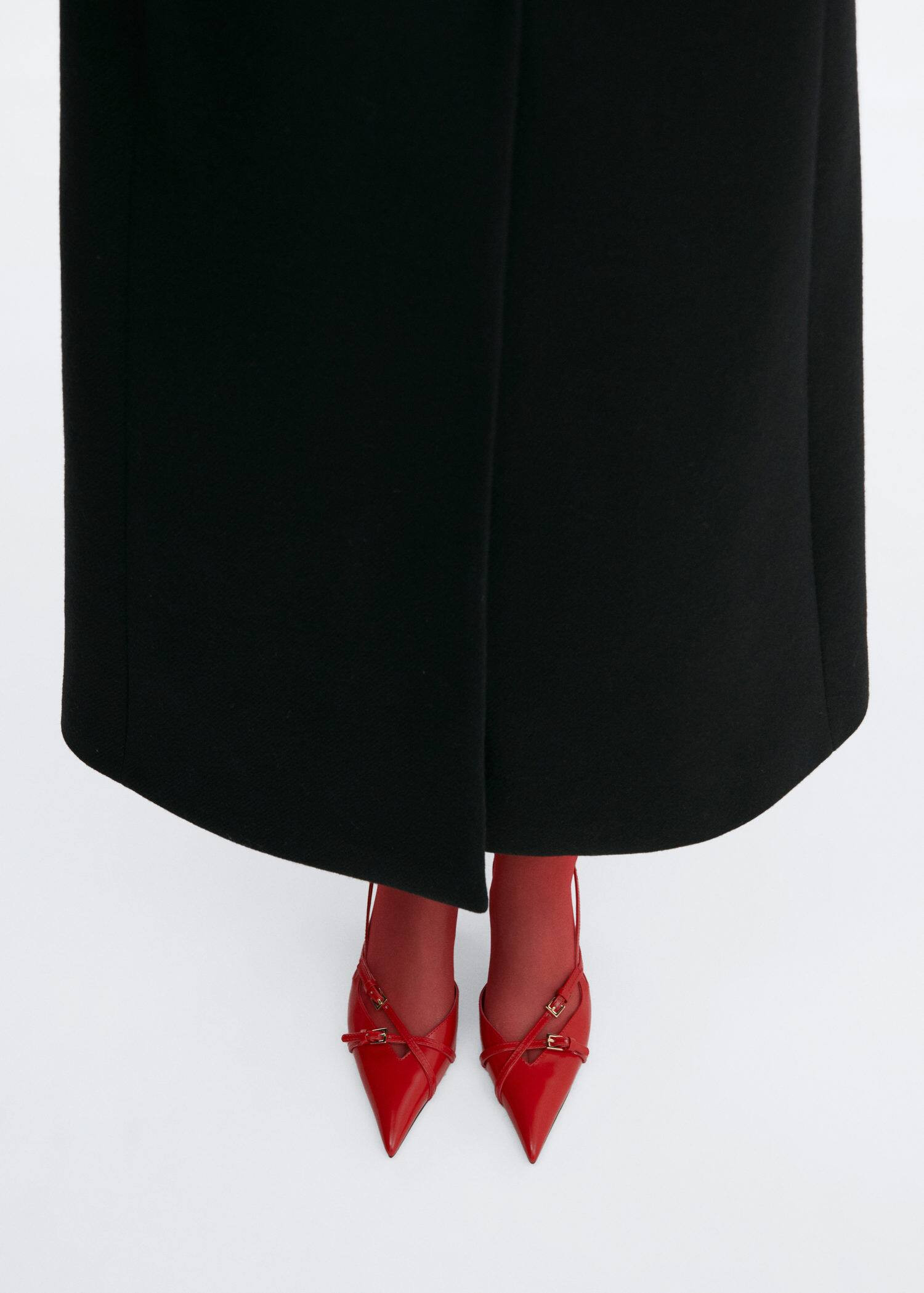 Leather heeled slingback shoe with buckles -  Women | Mango USA | MANGO (US)