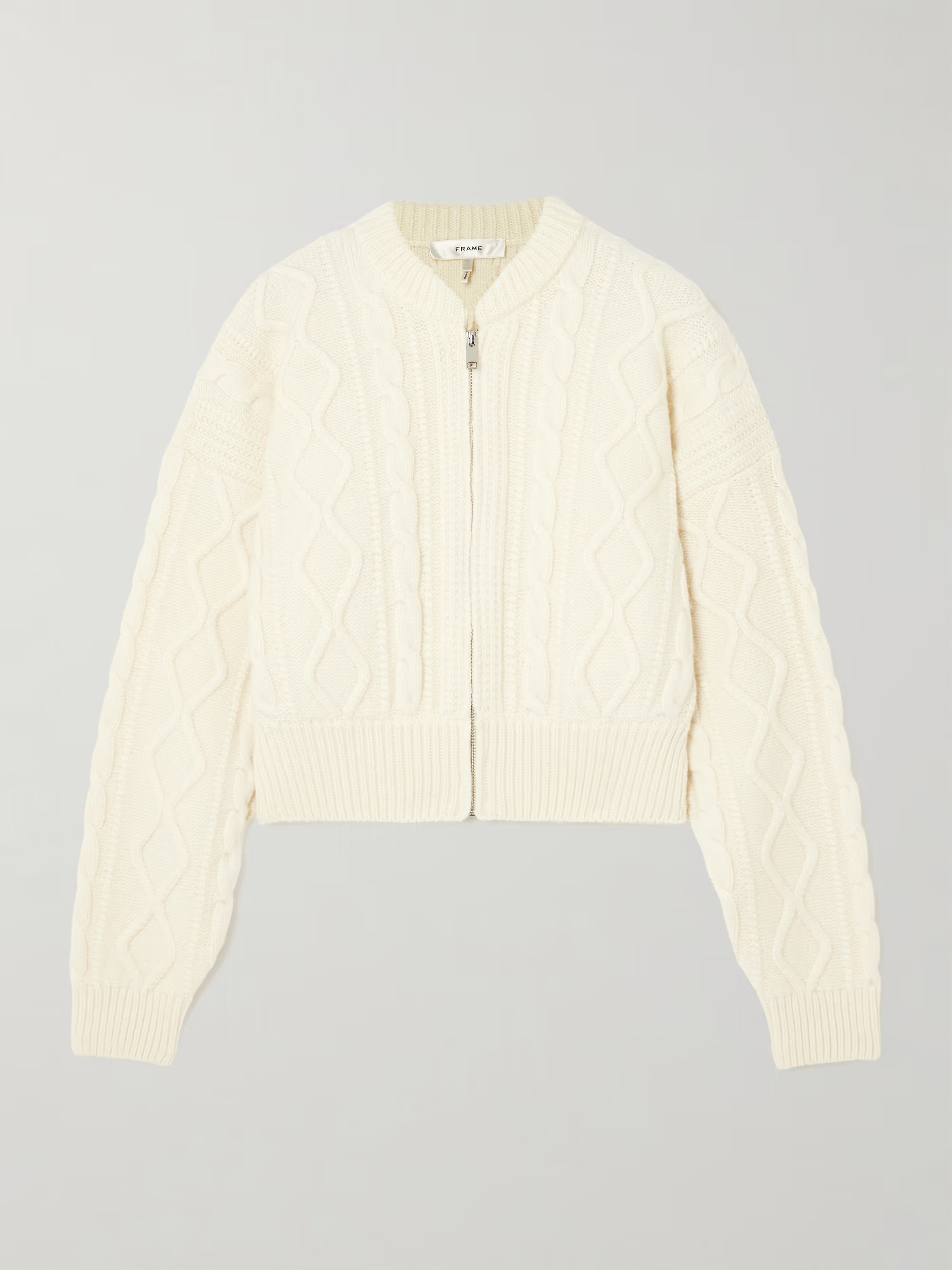 Cropped cable-knit merino wool zip-up cardigan | NET-A-PORTER (US)