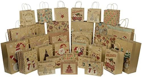 Excello Global 30 Colorful Christmas Gift Bags (5 Assorted Sizes) | Amazon (US)