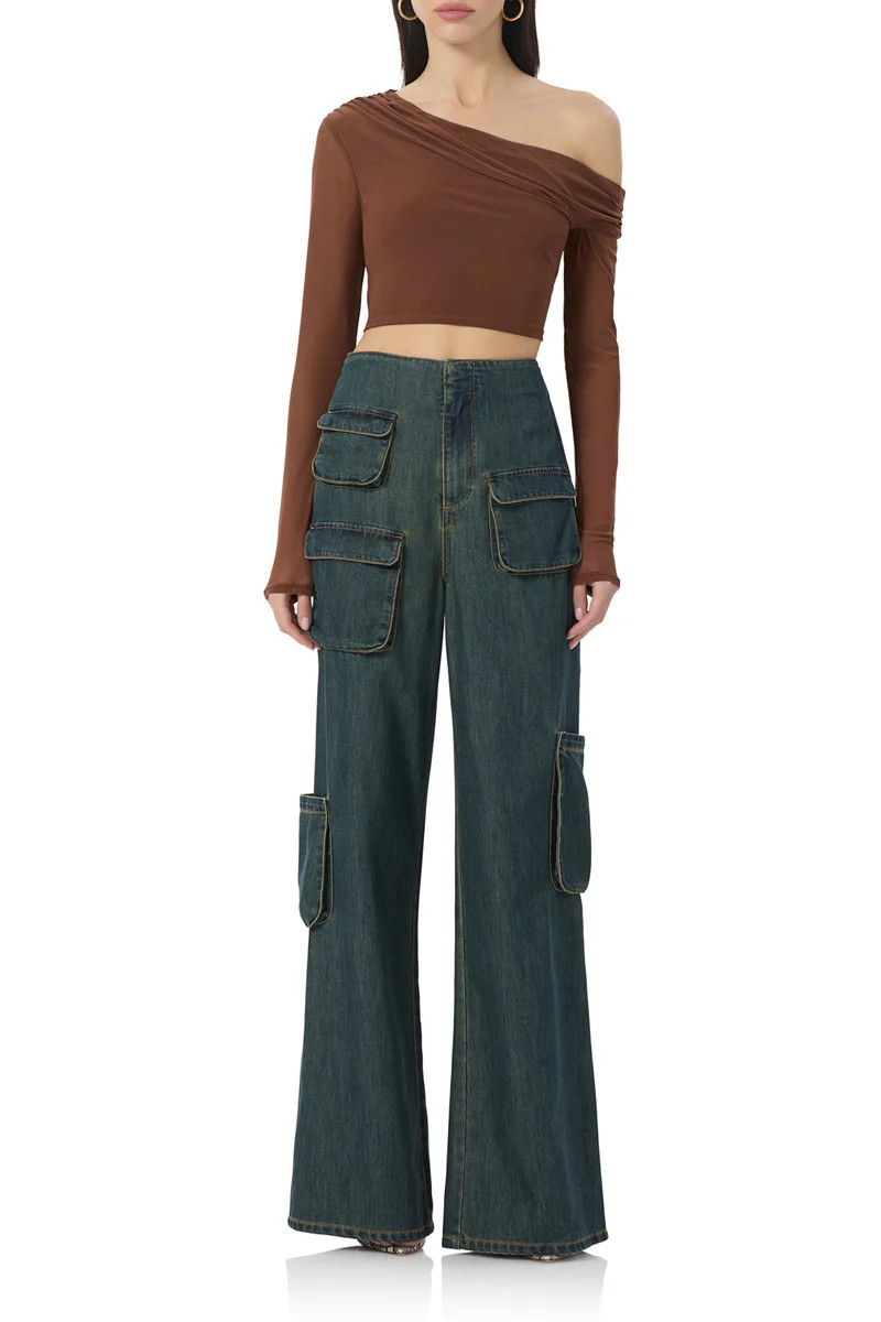Maxwell Wide Leg Cargo Pant - Tinted Wash | ShopAFRM