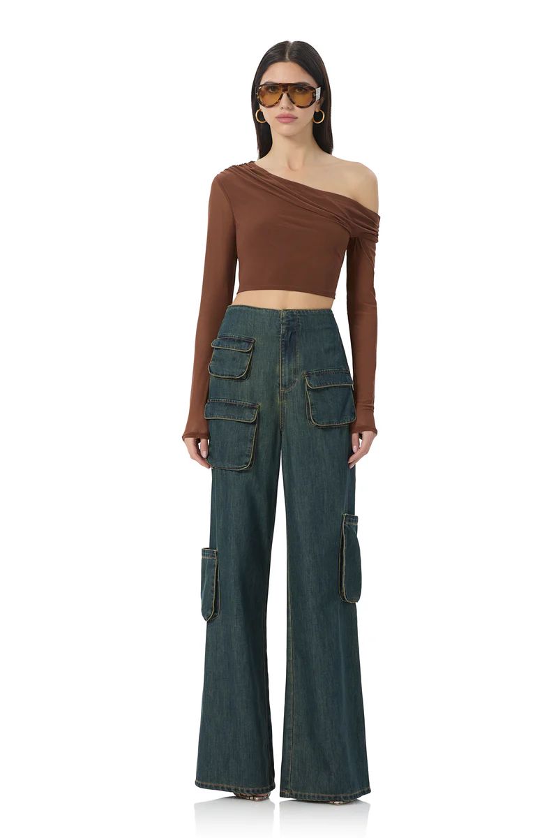 Maxwell Wide Leg Cargo Pant - Tinted Wash | ShopAFRM
