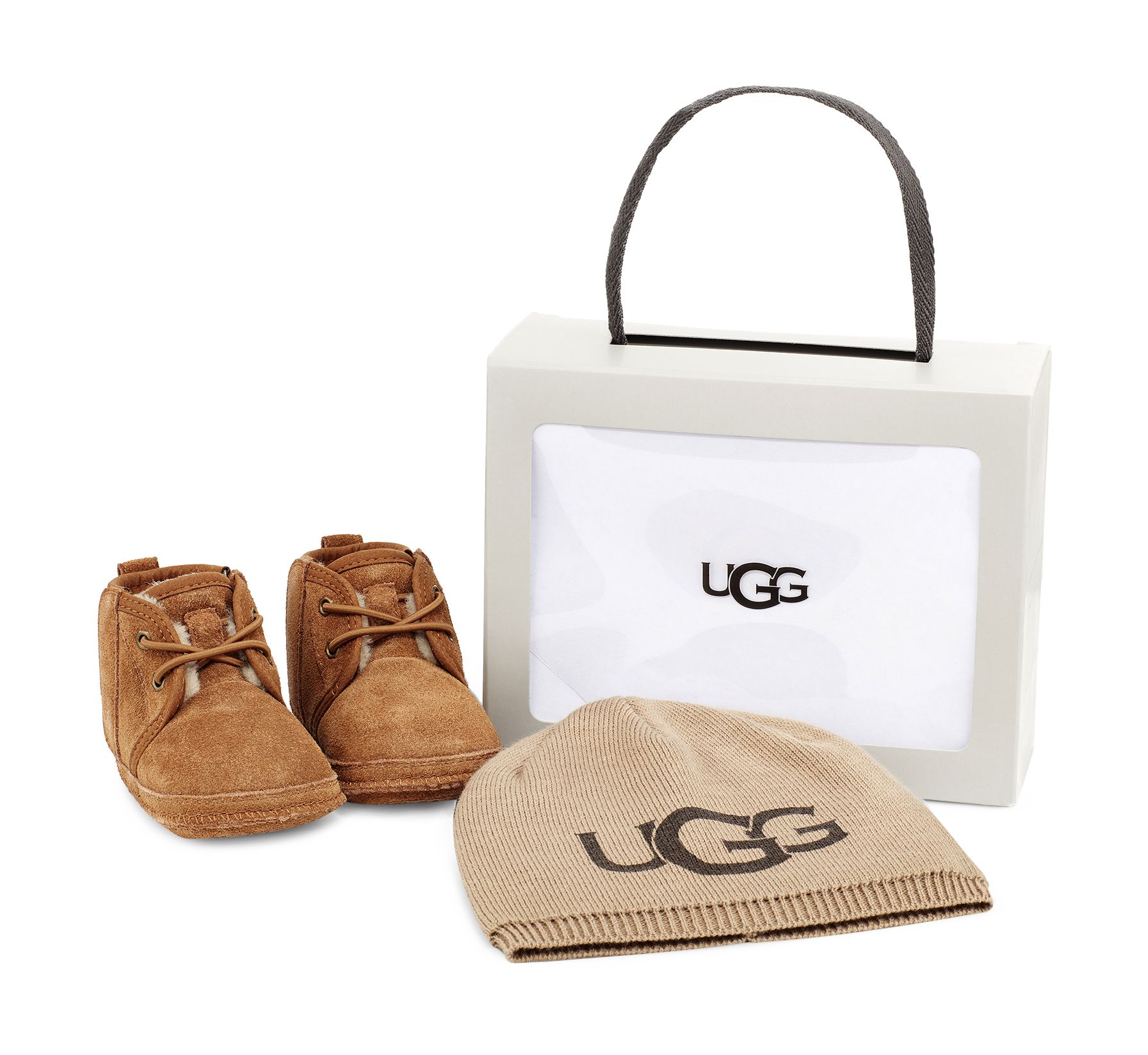 UGG Infants' Baby Neumel & UGG Beanie Suede Classic Boots in Brown, Size 0-6 mos | UGG (US)