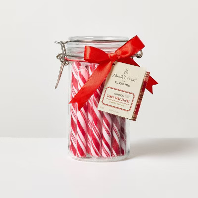 Peppermint Sticks in Glass Latch Jar Christmas Candies - 8.4oz - Hearth & Hand™ with Magnolia T... | Target