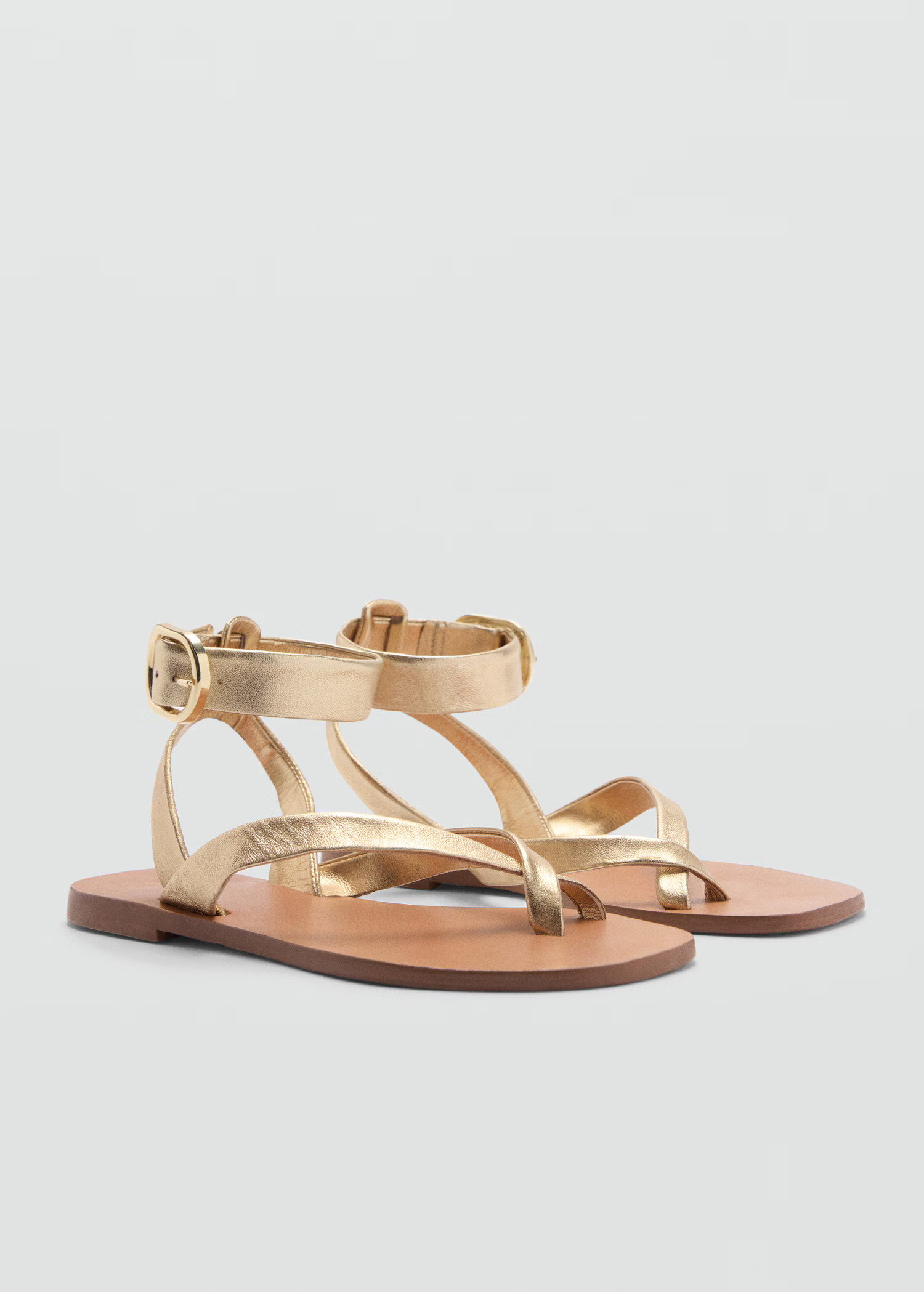 Leather straps sandals - Woman | MANGO United Kingdom | MANGO (UK)