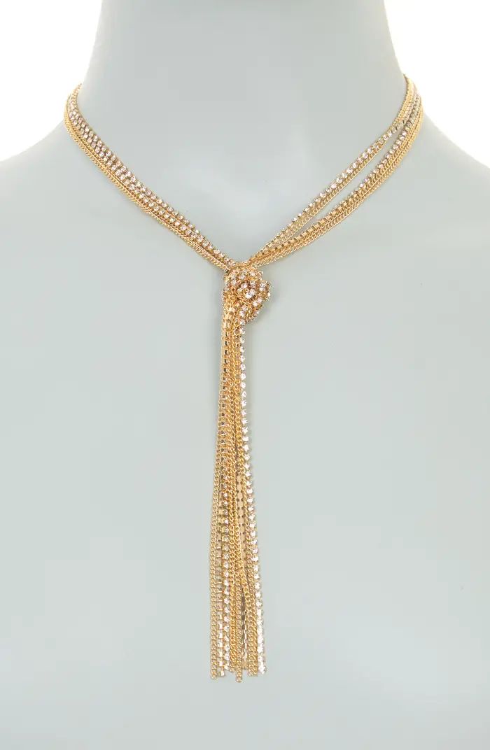 Rhinestone Chain Y-Tassel Necklace | Nordstrom Rack
