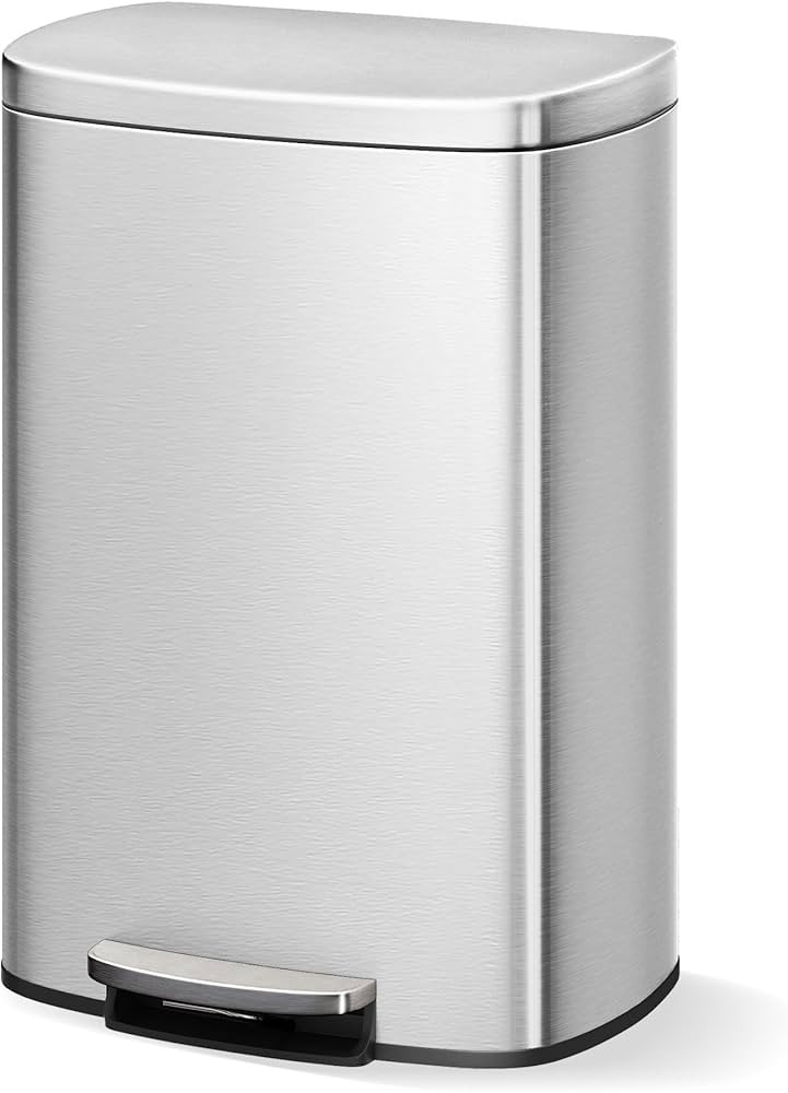 Garvee Step-on Stainless Steel Kitchen Trash Can - 13 Gal / 50 L Large Capacity, Rustproof Metal ... | Amazon (US)