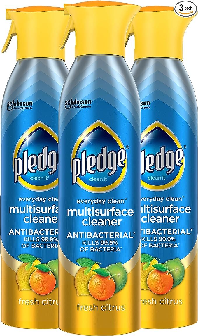 Pledge Everyday Clean Multi Surface Cleaner & Antibacterial Spray Aerosol, Works on Wood, Granite... | Amazon (US)
