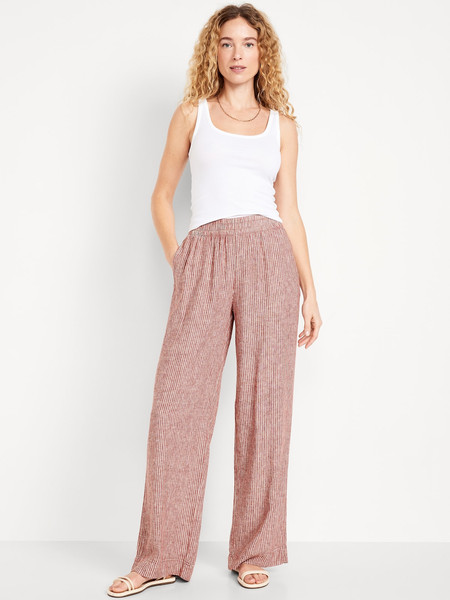 High-Waisted Linen-Blend Wide-Leg Pants | Old Navy (US)
