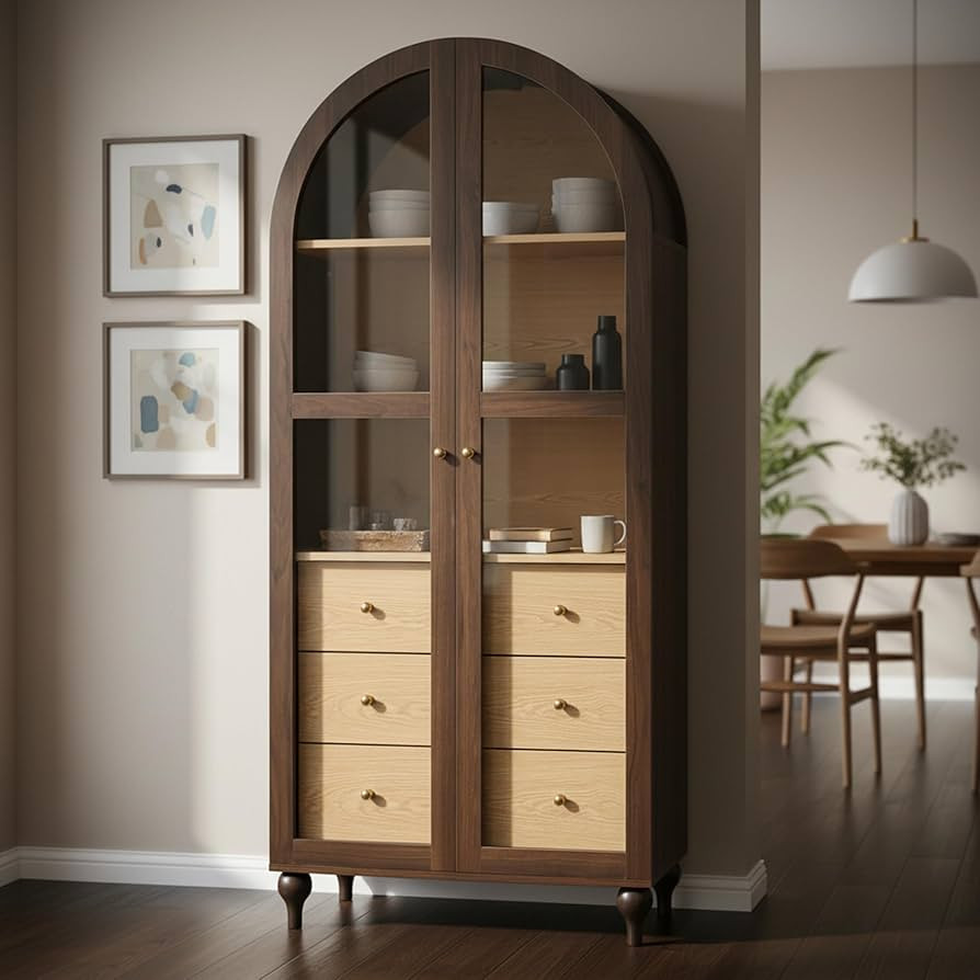 Christopher Knight Home Huxley 69"Tall Arched Kitchen Pantry Cabinet with Hidden Drawer, Wooden P... | Amazon (US)