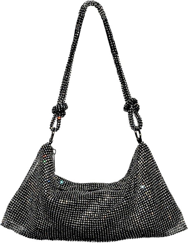 evoon Rhinestone Purse, Sparkly Gold/Silver/Black Clutch Purses for Women Evening Bag | Amazon (US)