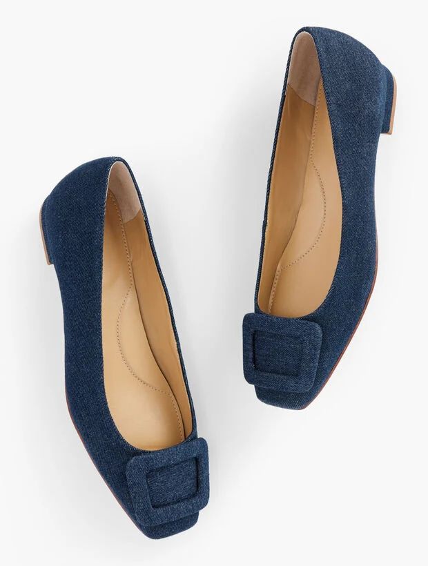 Sutton Buckle Flats - Denim | Talbots