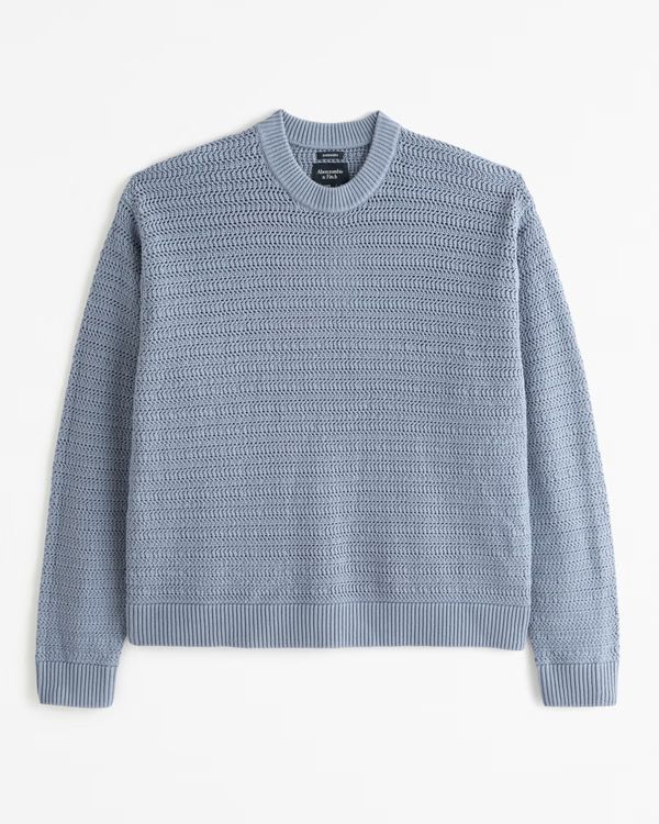 Oversized Stitchy Crew Sweater | Abercrombie & Fitch (US)