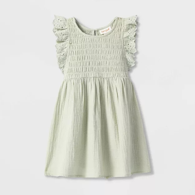 Toddler Girls' Smocked Puff Sleeve Dress - Cat & Jack™ Green | Target