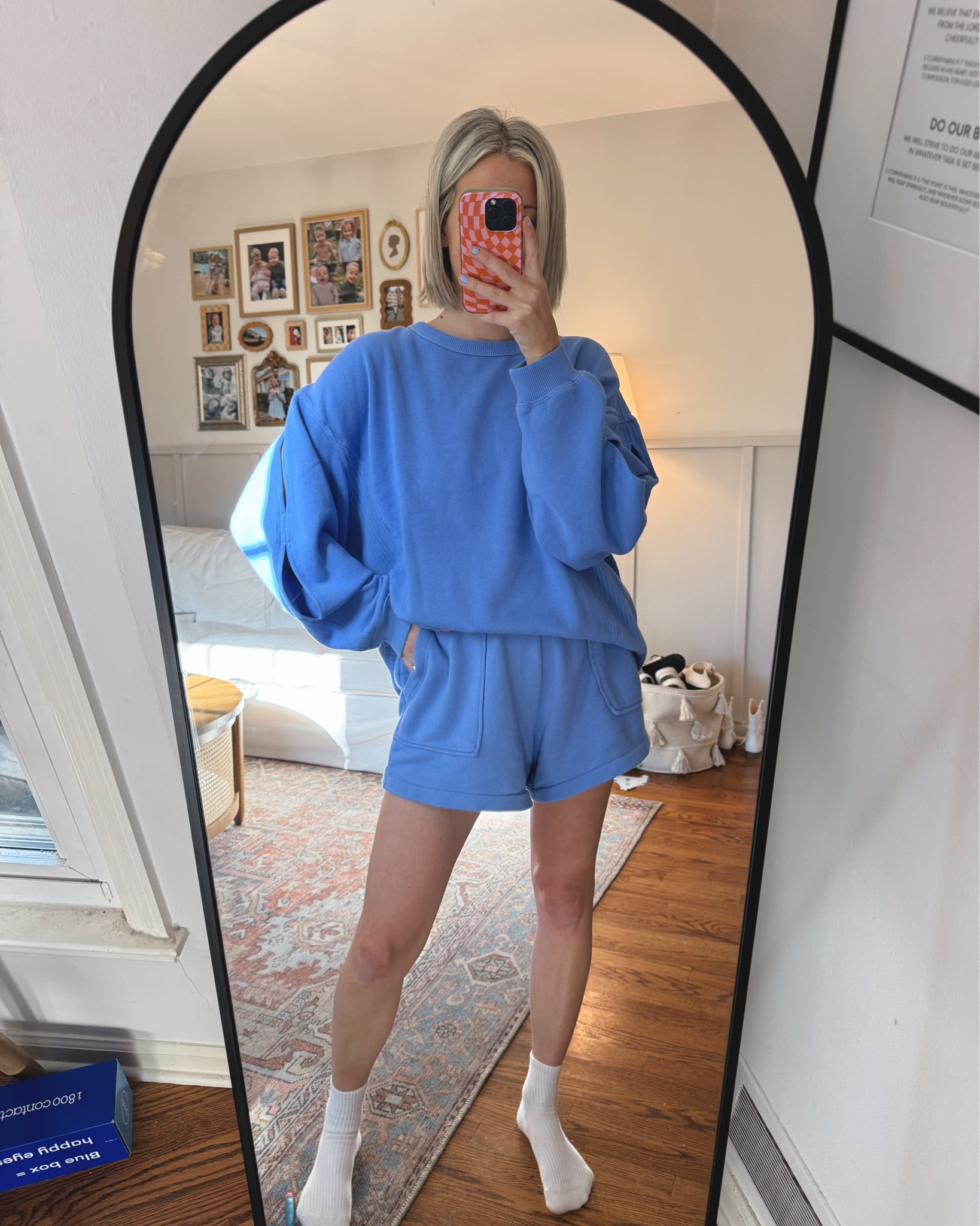 ☁️💙🦋 cozies today. Medium in the sweatshirt and shorts! Socks, are my fave.

#LTKSaleAlert #LTKFindsUnder100 #LTKFindsUnder50
