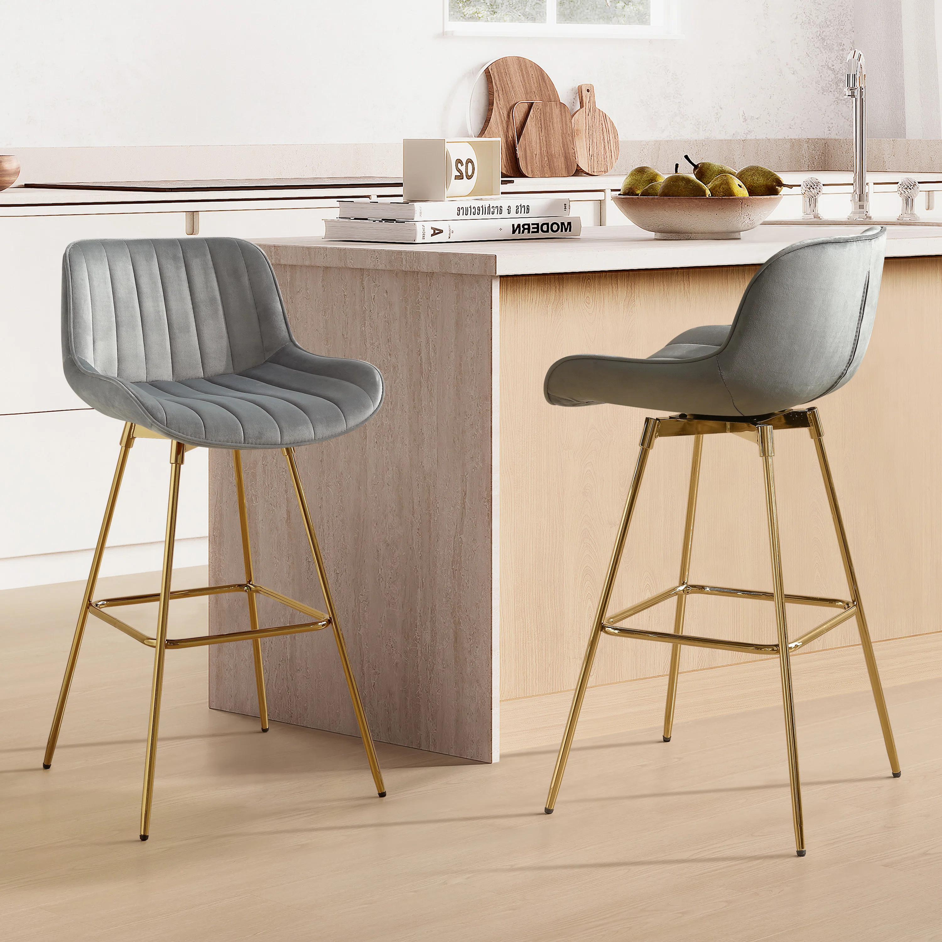 Neuhaus Swivel 28.34" Bar Stool (Set of 2) | Wayfair North America