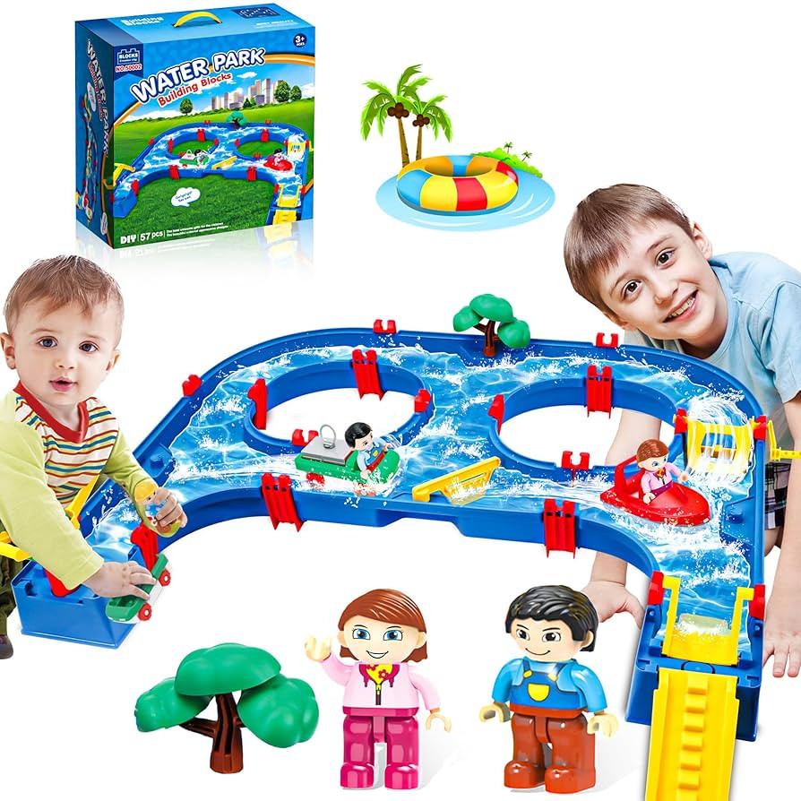 SANCO Water Table for Toddlers - Kids Water Track Playset 57PCS DIY Table Beach Toy on Backyard, ... | Amazon (US)