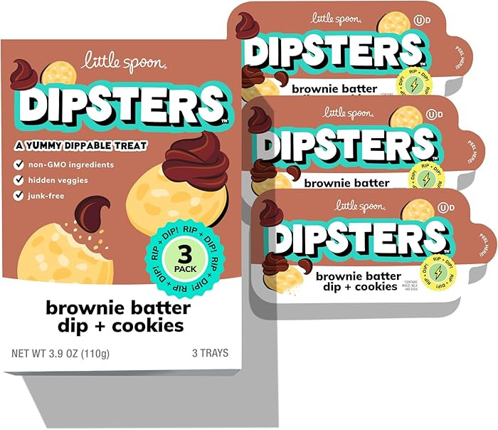 Little Spoon Brownie Batter Dip + Cookies Dipster, Big Kid Favorite Dunking Snack with Hidden Veg... | Amazon (US)