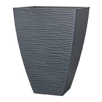 allen + roth 51.61-Quart Gray Resin Planter with Drainage Holes | Lowe's