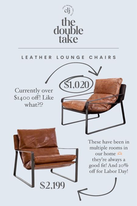The Double Take: Leather Lounge Chairs

#LTKsalealert #LTKhome #LTKFind