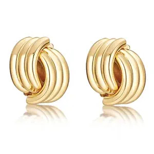 Knot Link Earrings for Women Statement Studs Earrings Chunky Geometric Drop Dangle Women's Fashio... | Amazon (US)