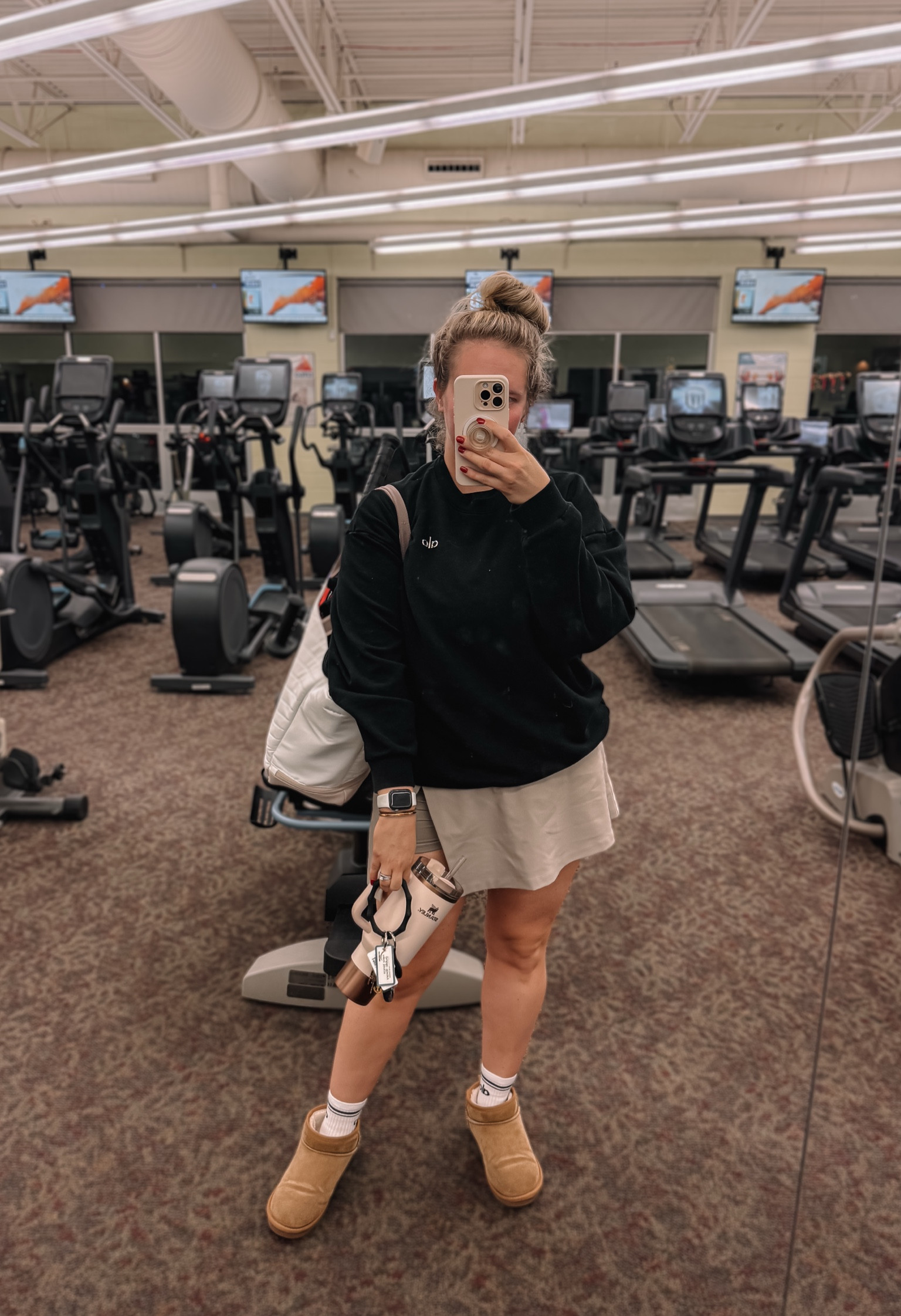 Post tennis, post sauna, an amazing feeling! This crew is one of my all-time favorites. I wore it all day and was able to wear my tennis outfit under the sweatsuit to keep warm during my commute to winter play. Perfect neutral athleisure style that truly works from home to court to back home again!

#LTKFitness #LTKActive #LTKMidsize