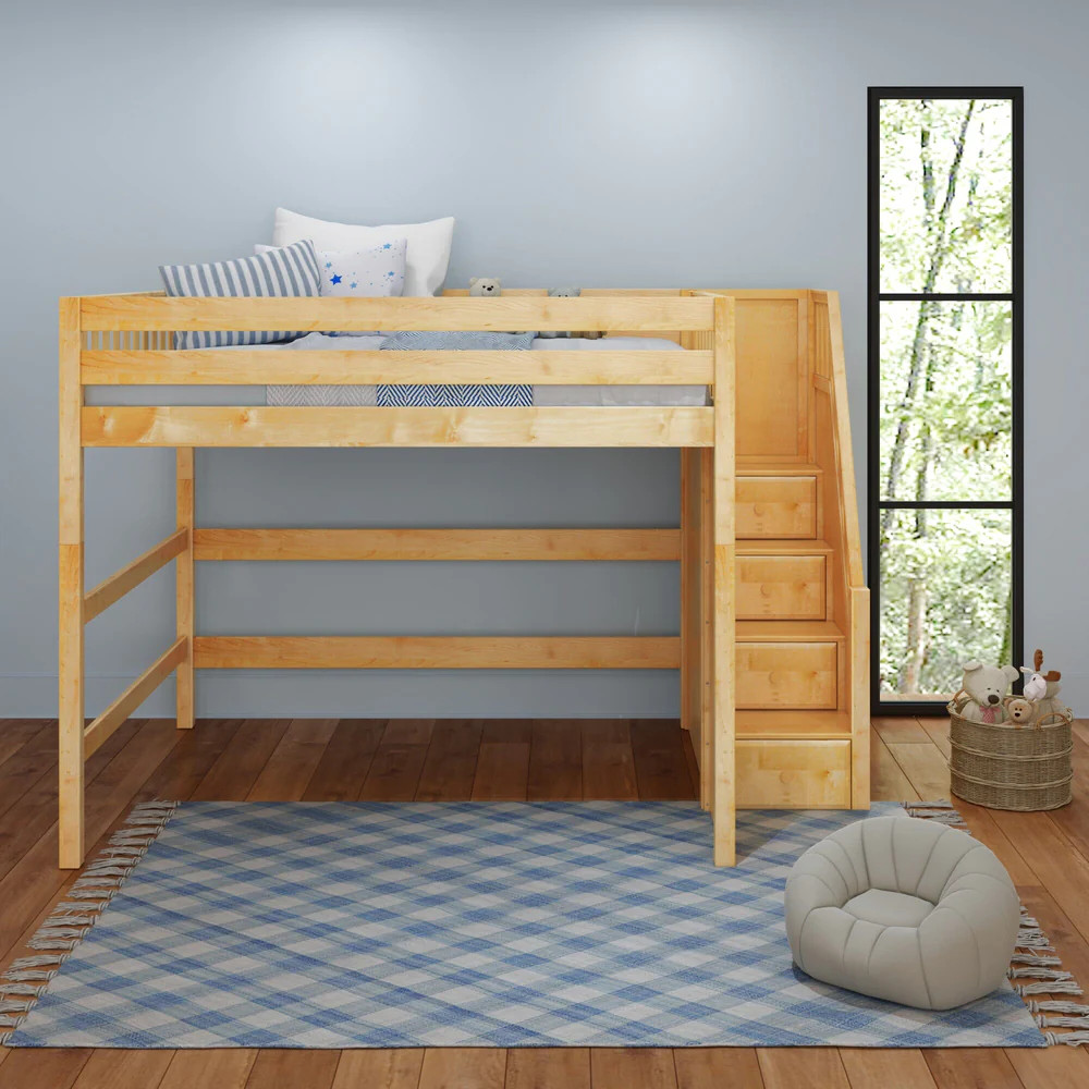 High Loft Bed with Stairs | Maxtrix Kids Furniture