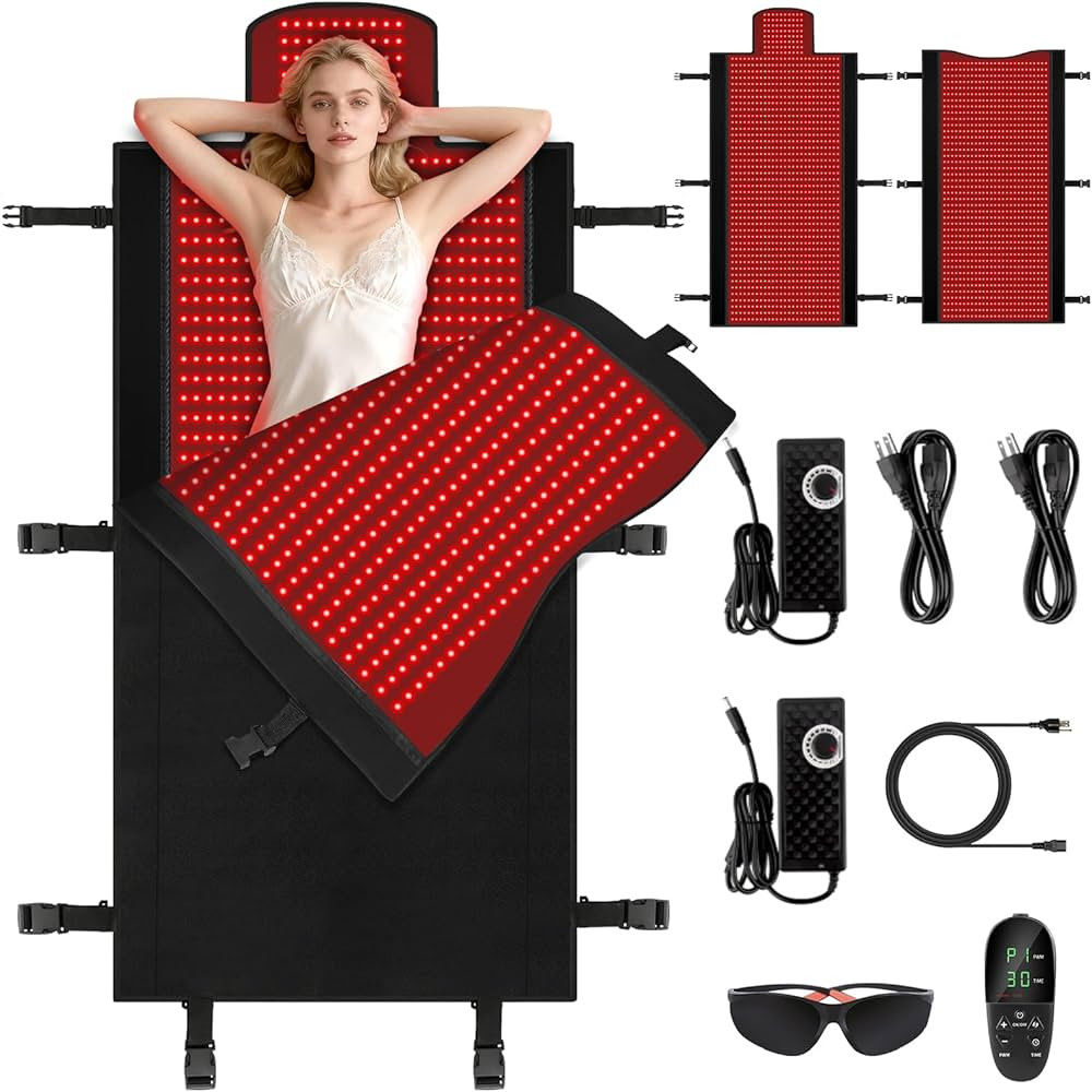 Full Body Red Light Therapy Mat, 2in1 LEDs (660nm& 850nm) Red Light Therapy Blanket, Premium Mate... | Amazon (US)