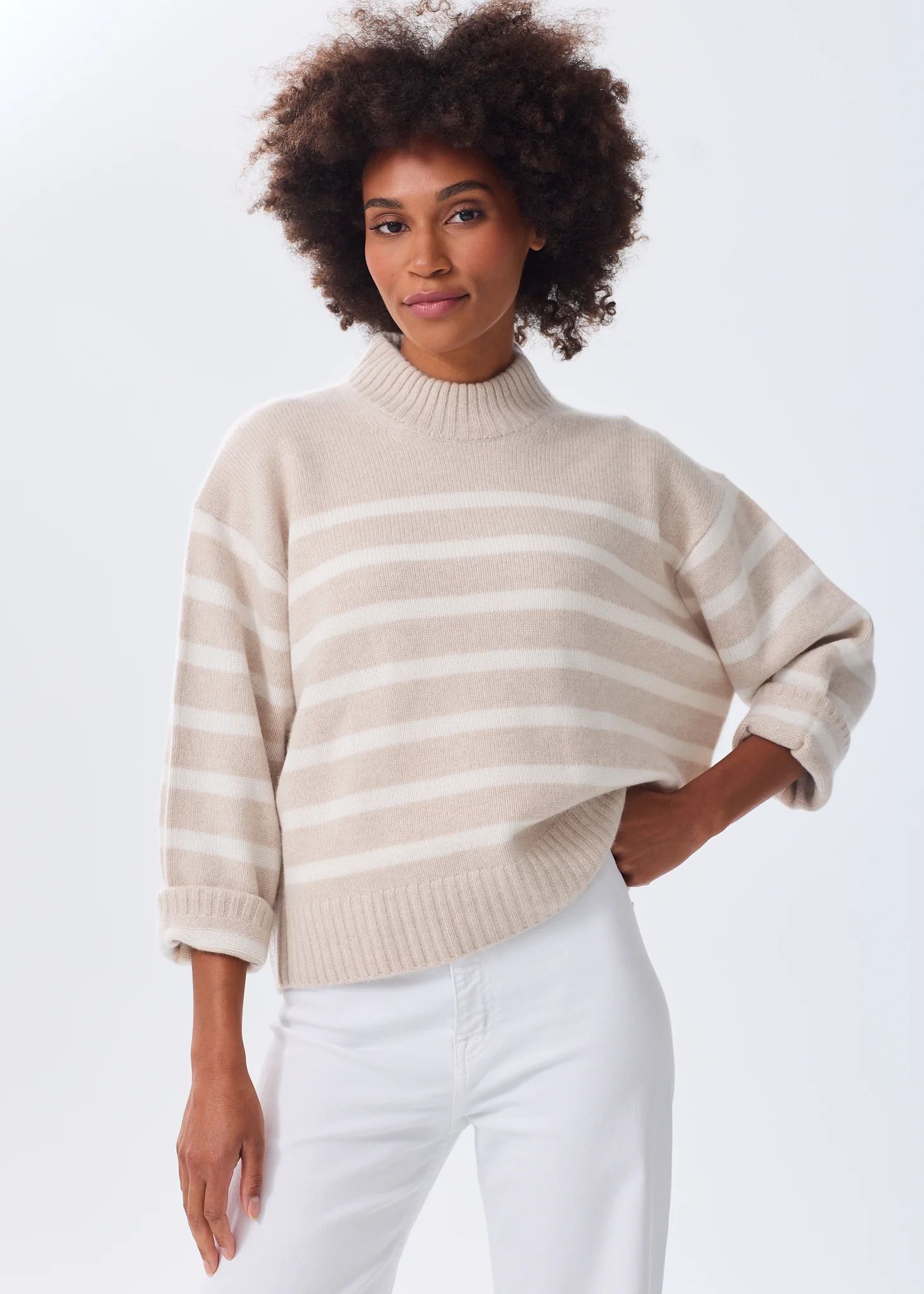 The Cashmere Crewneck - Striped | Alice Walk