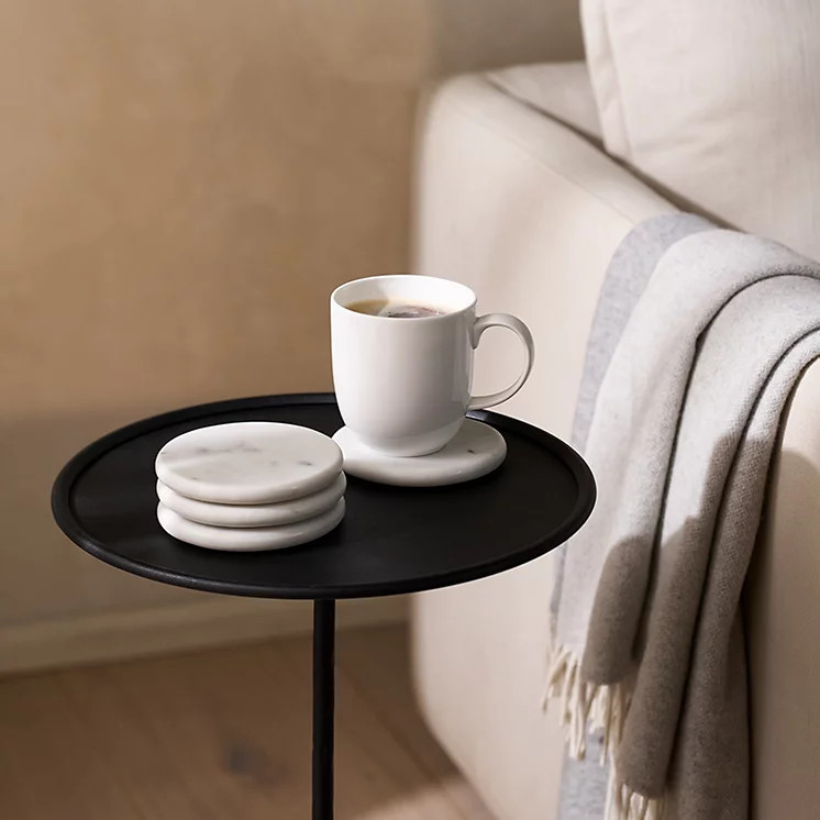 The White Company Marble Coasters - Set of 4, White, Size: One Size | The White Company UK & ROW