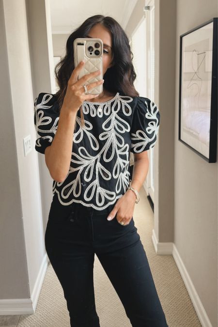 I’m just shy of 5-7” wearing the size small top and size 2 jeans. My top is currently on sale and under $60, StylinByAylin 

#LTKstyletip #LTKSeasonal #LTKunder100