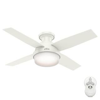 Hunter Dempsey 44 in. Low Profile LED Indoor Fresh White Ceiling Fan with Universal Remote 59244 ... | The Home Depot