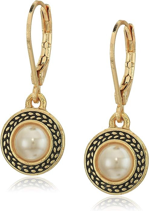 Napier Women's Pierced Leverback Pearl Drop Earrings | Amazon (US)