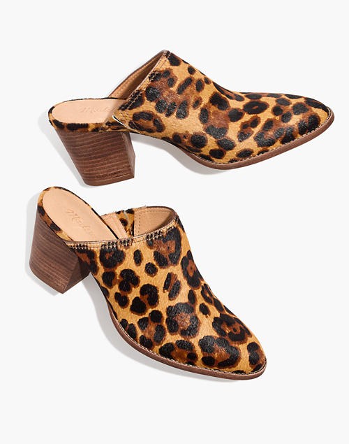 The Harper Mule in Leopard Calf Hair | Madewell