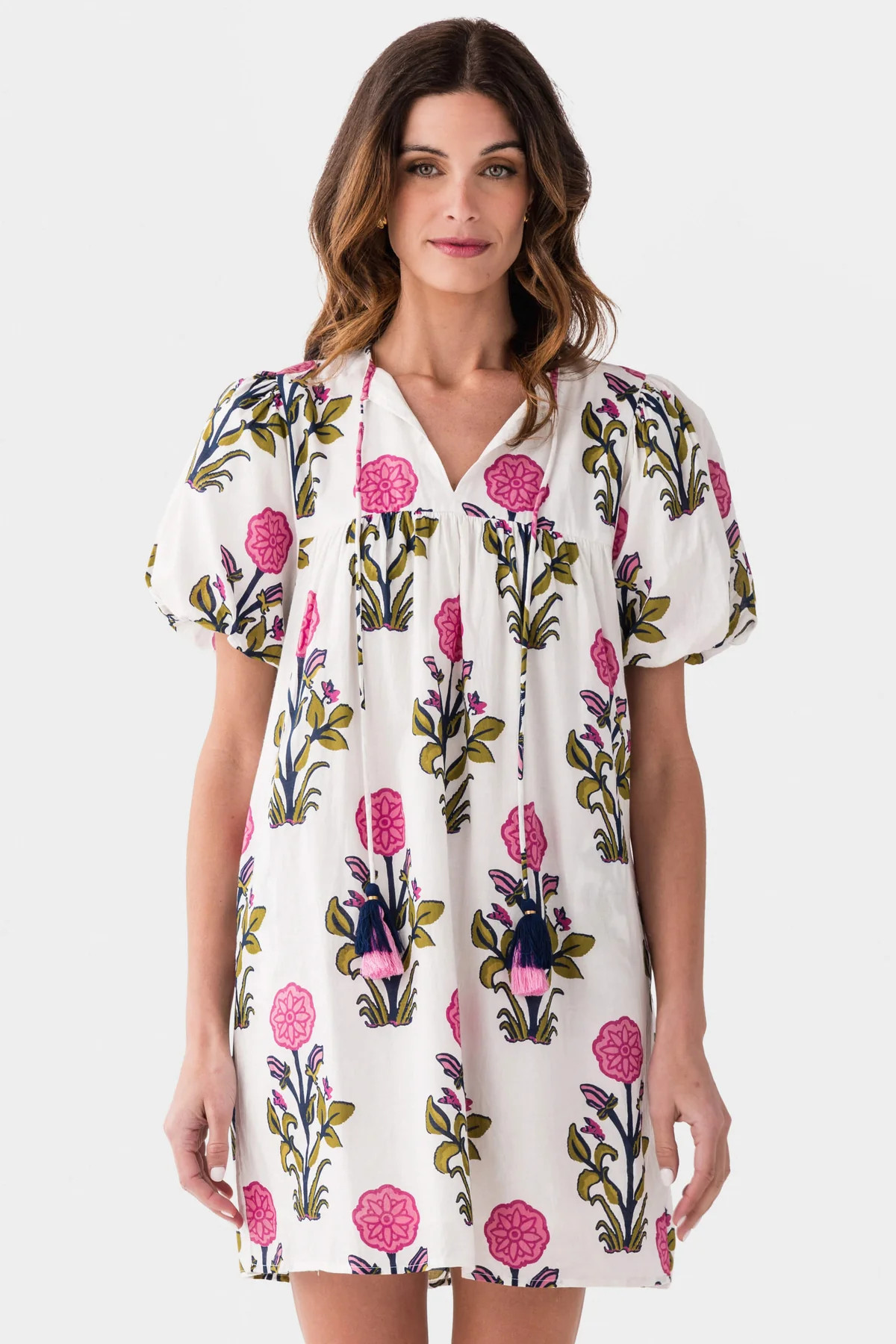 THML Puff Sleeve Floral Dress | Social Threads