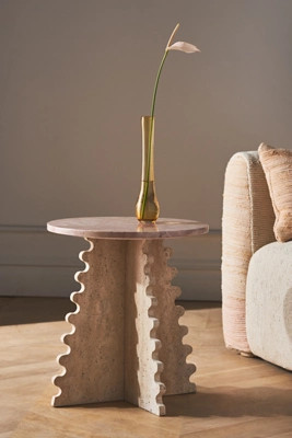 Scalloped Marble Top Side Table | Anthropologie (US)